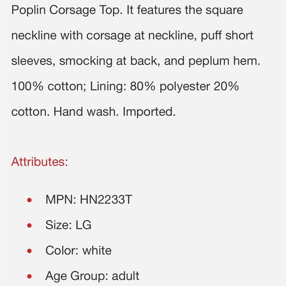 NWT English Factory White Puff Sleeve Peplum Blouse - Picture 2 of 7